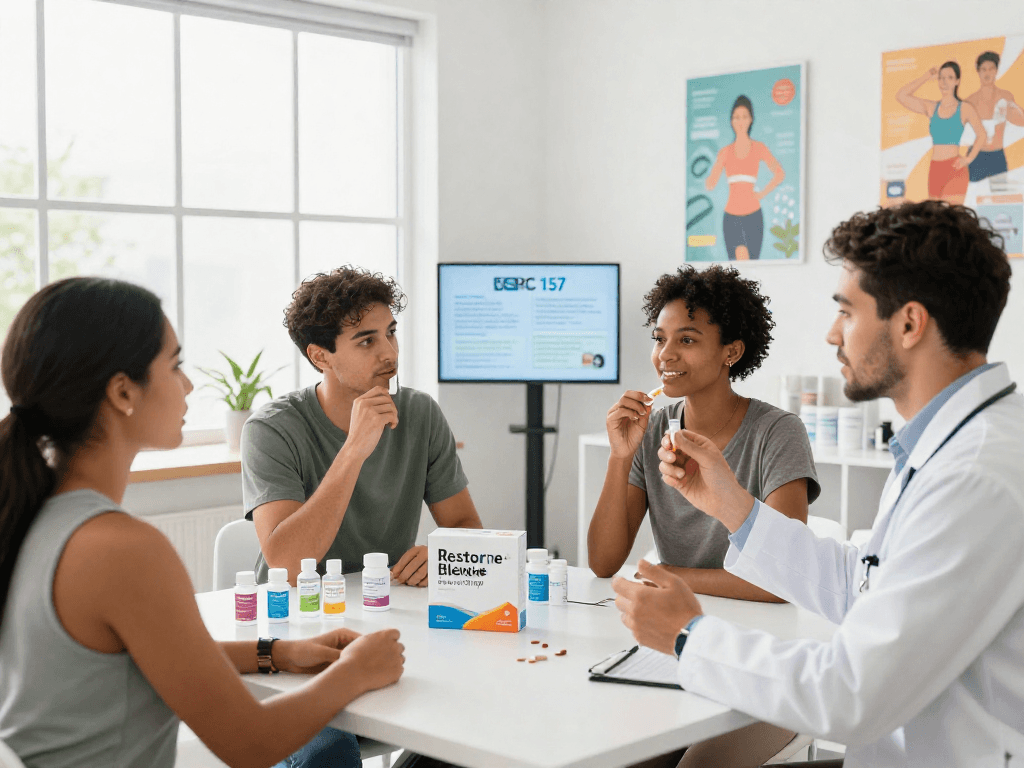 Demonstration of BPC 157 benefits with innovative buccal strip technology in a modern health setting.